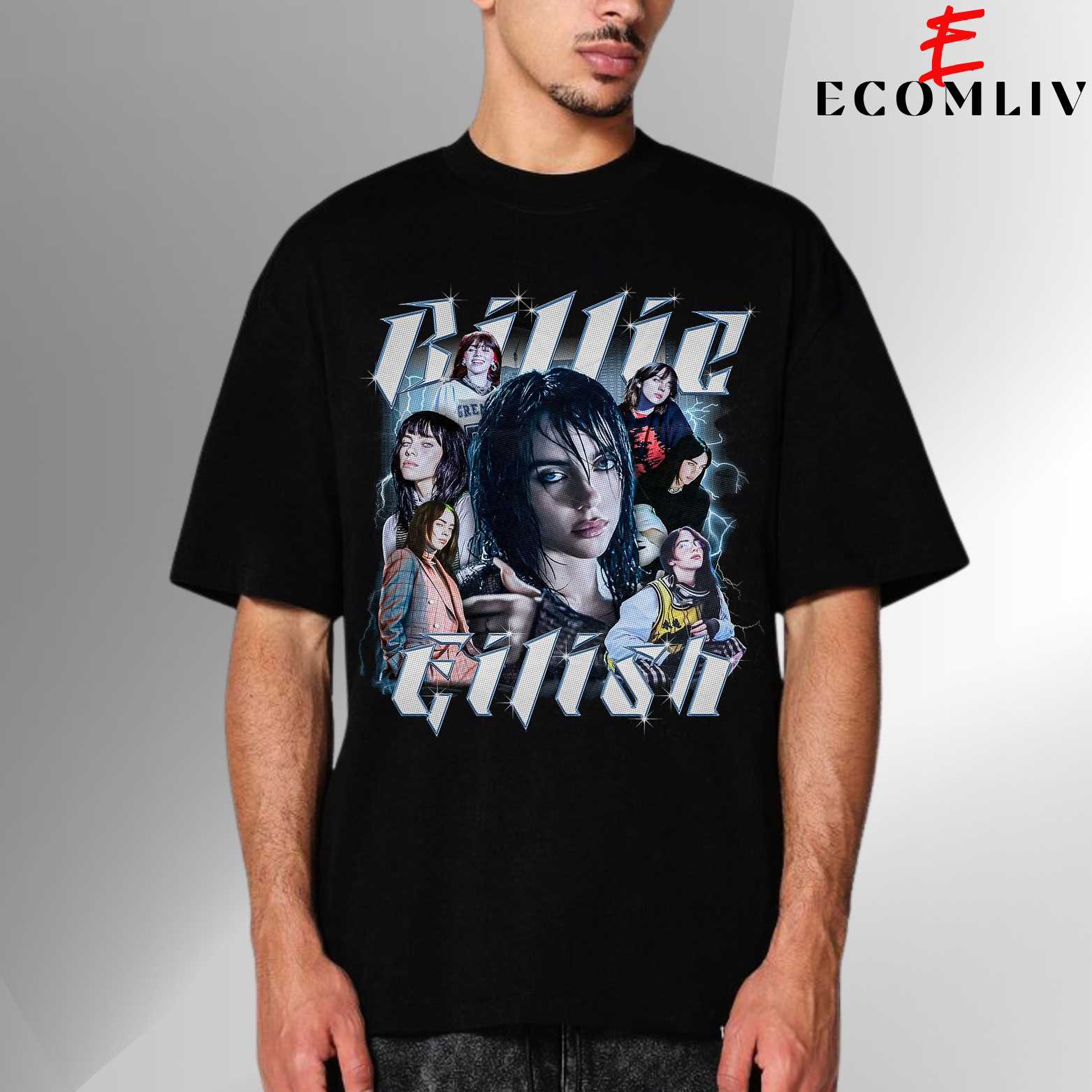 Billie Eilish T-Shirt, Graphic Streetwear Tee, Pop Music Shirt